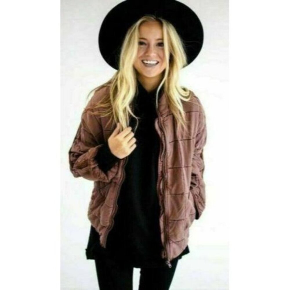 Free People Red Quilted Dolman Jacket S Rare Original Version - Picture 3 of 4
